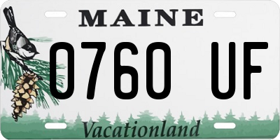 ME license plate 0760UF