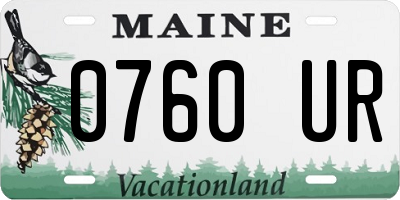 ME license plate 0760UR