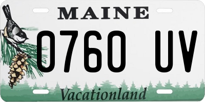 ME license plate 0760UV