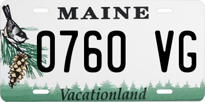 ME license plate 0760VG