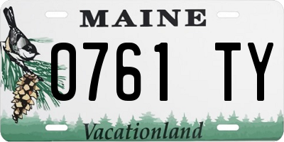 ME license plate 0761TY