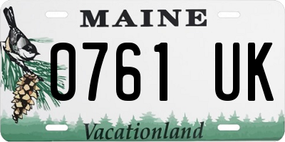ME license plate 0761UK