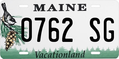 ME license plate 0762SG
