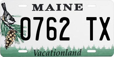 ME license plate 0762TX