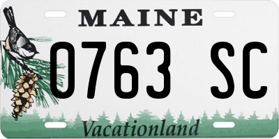ME license plate 0763SC