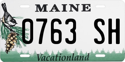 ME license plate 0763SH