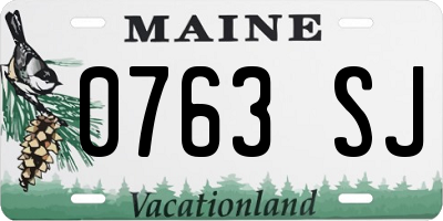 ME license plate 0763SJ