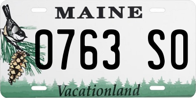 ME license plate 0763SO
