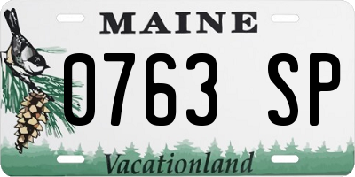 ME license plate 0763SP