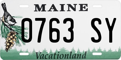 ME license plate 0763SY