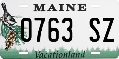 ME license plate 0763SZ