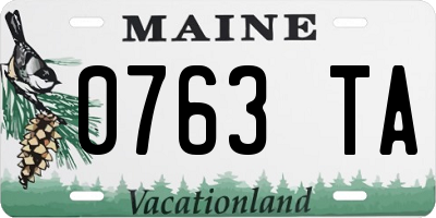 ME license plate 0763TA