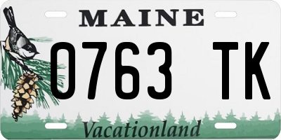 ME license plate 0763TK
