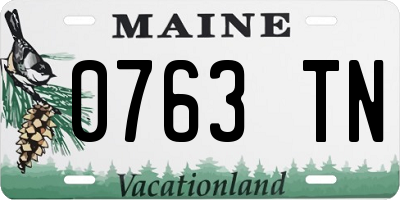 ME license plate 0763TN