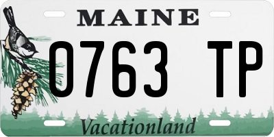 ME license plate 0763TP