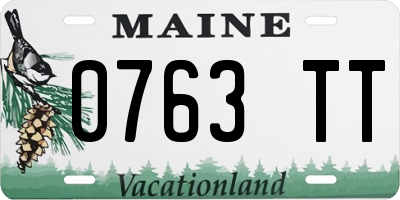 ME license plate 0763TT