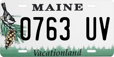 ME license plate 0763UV