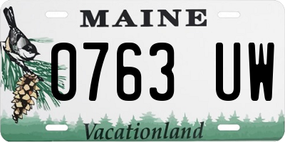 ME license plate 0763UW
