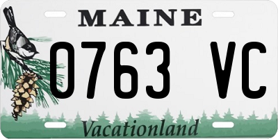 ME license plate 0763VC
