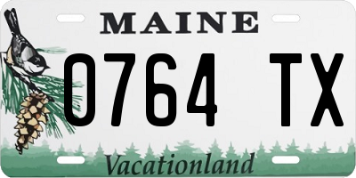 ME license plate 0764TX