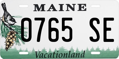 ME license plate 0765SE