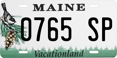 ME license plate 0765SP