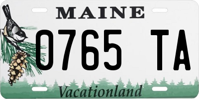 ME license plate 0765TA