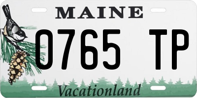 ME license plate 0765TP