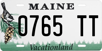 ME license plate 0765TT