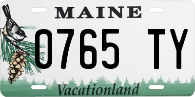 ME license plate 0765TY