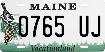 ME license plate 0765UJ