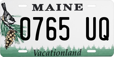 ME license plate 0765UQ
