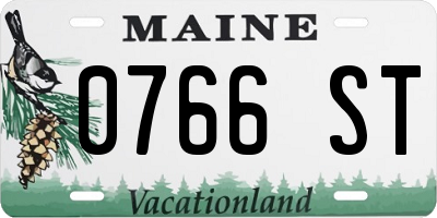 ME license plate 0766ST