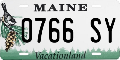 ME license plate 0766SY