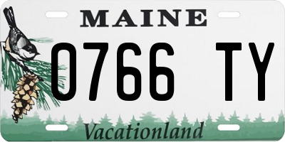 ME license plate 0766TY