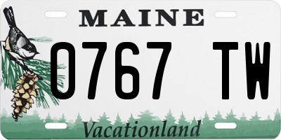 ME license plate 0767TW