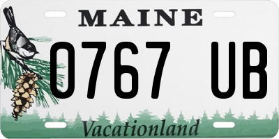 ME license plate 0767UB