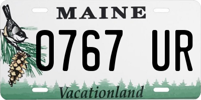 ME license plate 0767UR