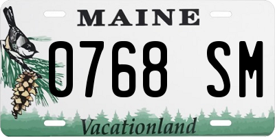 ME license plate 0768SM