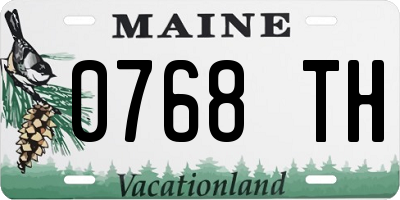 ME license plate 0768TH