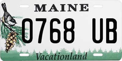 ME license plate 0768UB