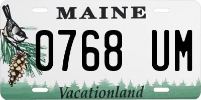 ME license plate 0768UM