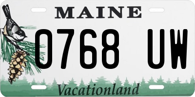 ME license plate 0768UW