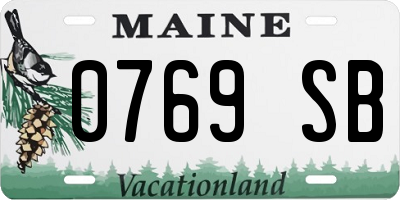 ME license plate 0769SB