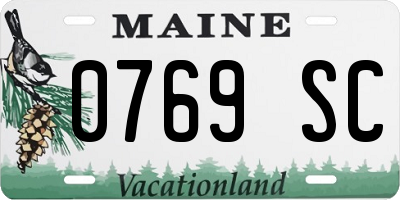 ME license plate 0769SC