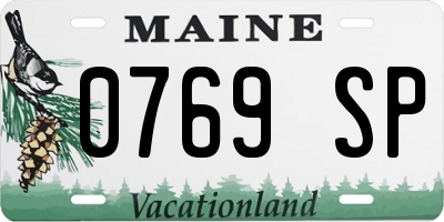 ME license plate 0769SP