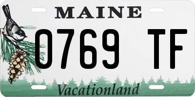 ME license plate 0769TF