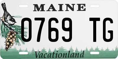 ME license plate 0769TG