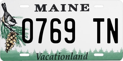 ME license plate 0769TN