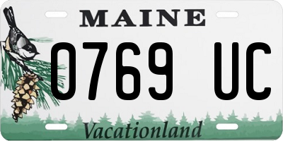 ME license plate 0769UC